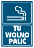 <b>Tu wolno palić</b><br> - znak informujący że w danym miejscu wolno palić. 